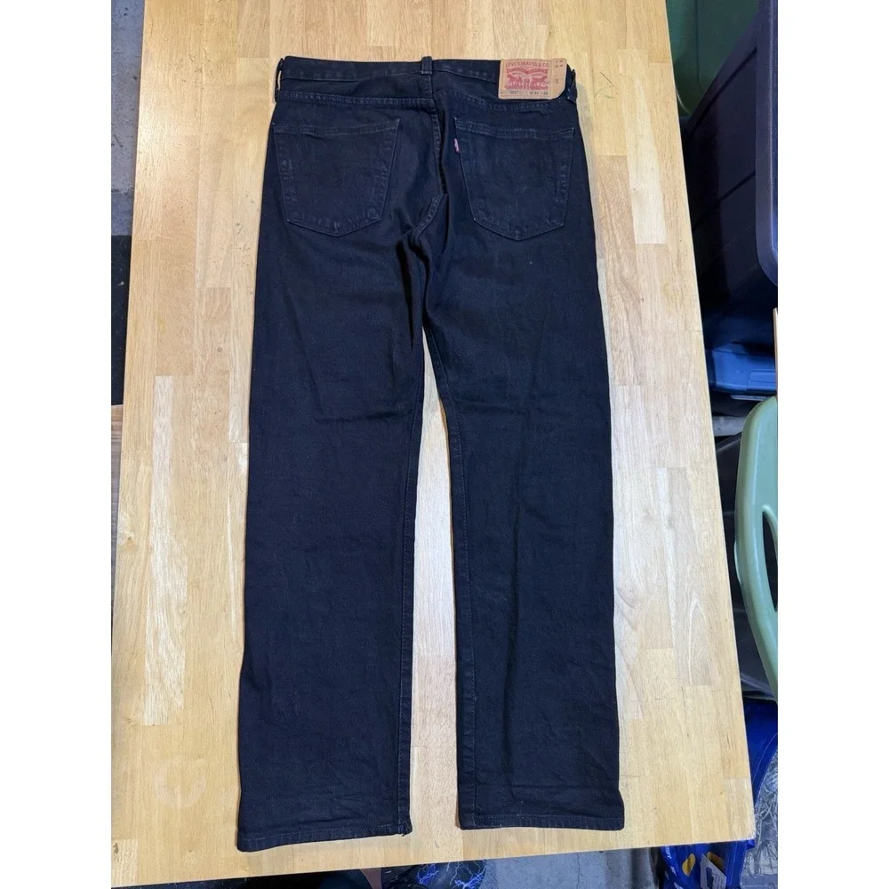 Levi's 501 Original Fit Jeans Men's W34 L32 Black Button Fly 100% Cotton